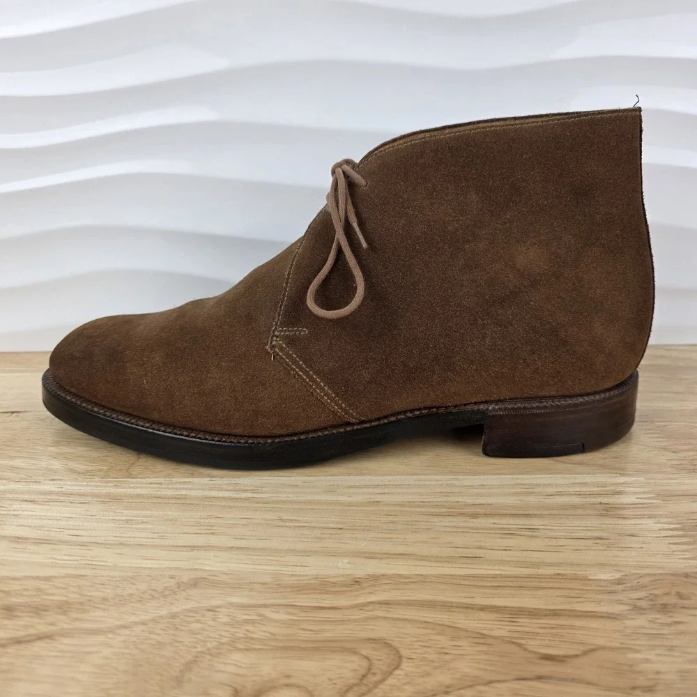 Crockett & Jones Chertsey Chukka Boots Mens Size EU 7.5‎ E US 8.5 Brown Suede